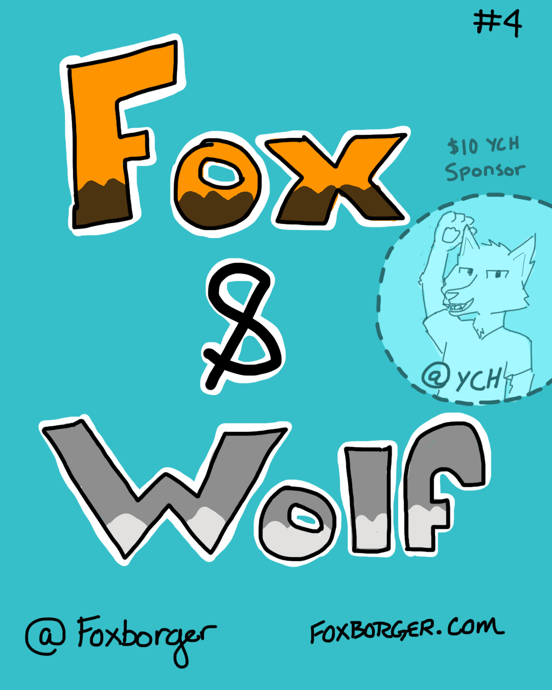 Fox and Wolf panel cover with YCH sponsor placeholder